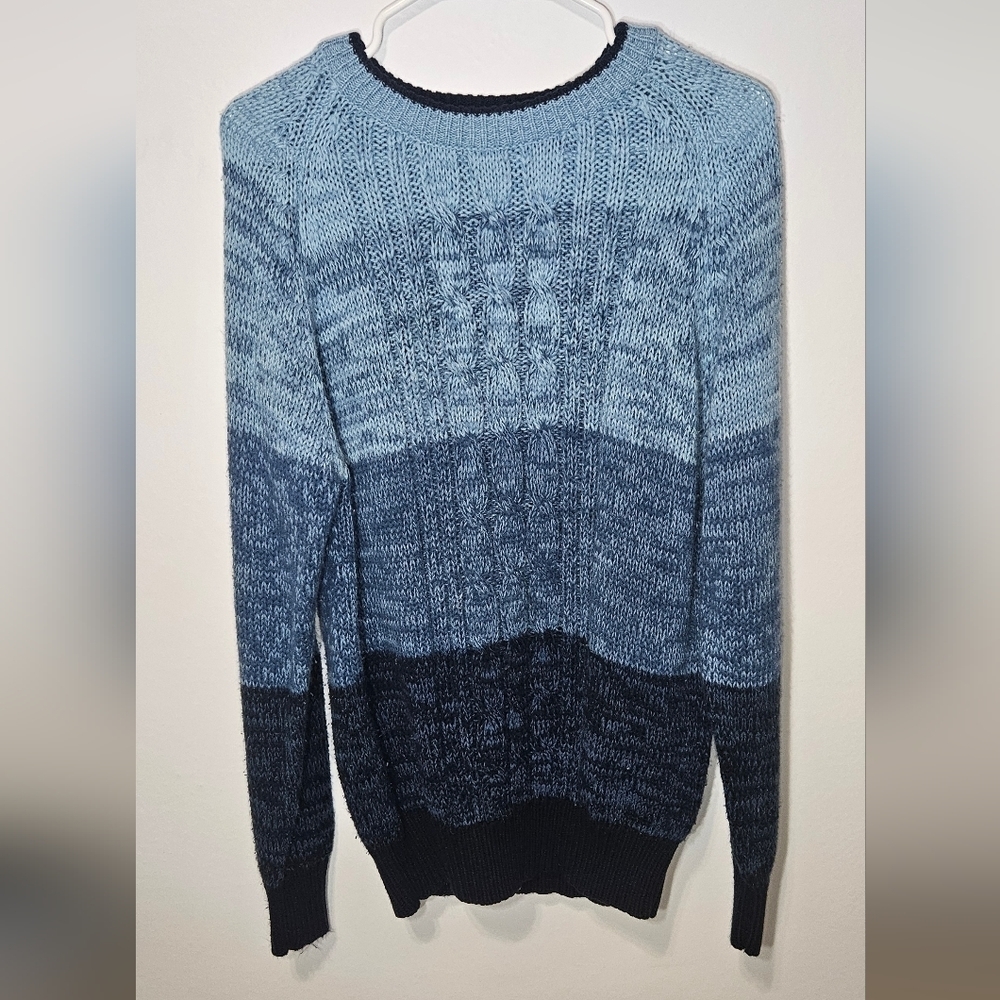 Vtg Sweater Graphix Sweater Mens L Pullover 90s Blue Color Block Biggie Carlton